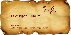 Tiringer Judit névjegykártya